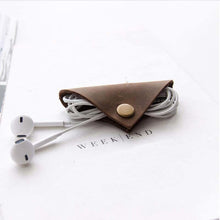 Load image into Gallery viewer, Genuine Leather Earphone Cable Winder