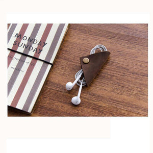 Genuine Leather Earphone Cable Winder