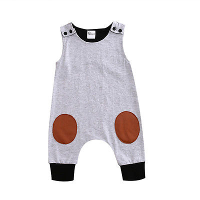 Mighty Newborn Sleeveless Patchwork Romper