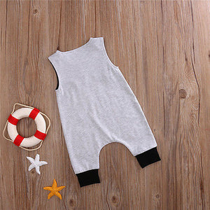 Mighty Newborn Sleeveless Patchwork Romper