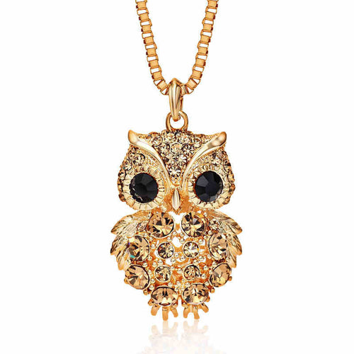 Owl of Wisdom Crystal Necklace