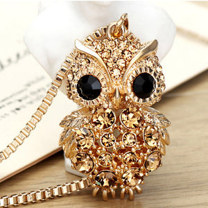 Owl of Wisdom Crystal Necklace