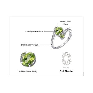 Natural Peridot Ring Sterling Silver Ring