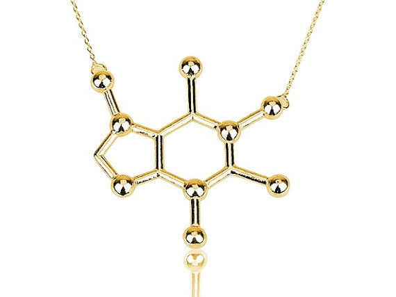 Caffeine Molecule Necklace