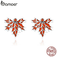 Load image into Gallery viewer, 100% 925 Sterling Silver Autumn Maple Tree Leave Stud Earrings