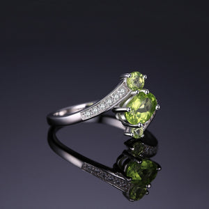 Natural Peridot Ring Sterling Silver Ring