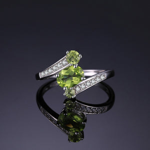 Natural Peridot Ring Sterling Silver Ring