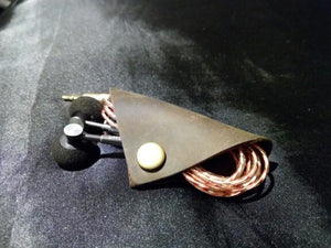 Genuine Leather Earphone Cable Winder