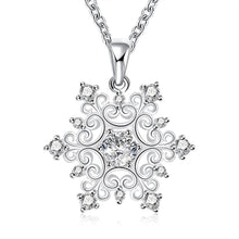 Load image into Gallery viewer, Swarovski Crystal Snowflake Necklace in 18K White Gold Plated