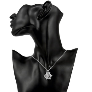 Swarovski Crystal Snowflake Necklace in 18K White Gold Plated