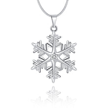 Load image into Gallery viewer, Snowflake Necklace in 18K White Gold Plated