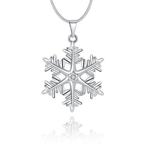 Snowflake Necklace in 18K White Gold Plated