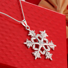 Load image into Gallery viewer, Snowflake Necklace in 18K White Gold Plated