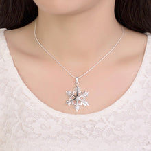 Load image into Gallery viewer, Snowflake Necklace in 18K White Gold Plated