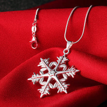 Load image into Gallery viewer, Snowflake Necklace in 18K White Gold Plated