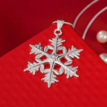 Load image into Gallery viewer, Snowflake Necklace in 18K White Gold Plated