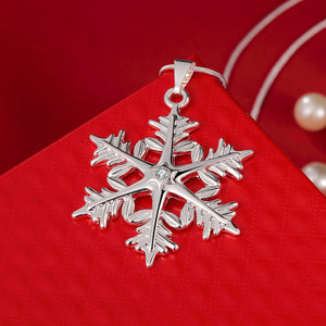 Snowflake Necklace in 18K White Gold Plated