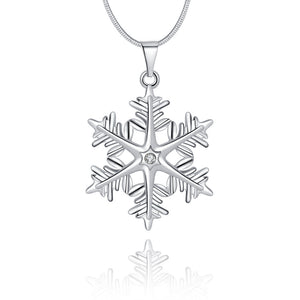 Snowflake Necklace in 18K White Gold Plated