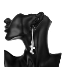 Load image into Gallery viewer, 18K White Gold Plated Orchid of Pearls Drop Earring