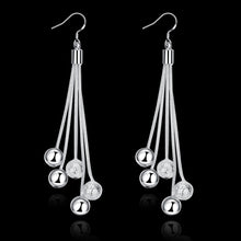 Load image into Gallery viewer, 18K White Gold Plated Orchid of Pearls Drop Earring