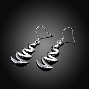 18K White Gold Plated Zig-Zag Drop Earring