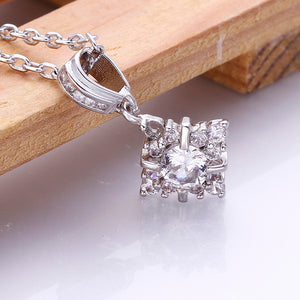 Swarovski Crystal 18K White Gold Plated Snowflake Necklace